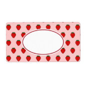 Roze Aardbeienetiketten Etiket (Voorkant)