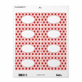 Roze Aardbeienetiketten Etiket (Full Sheet)