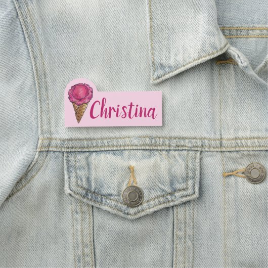 Roze aardbeienijsje voor de schelp- en schelpdierw naamplaatje (In situ)