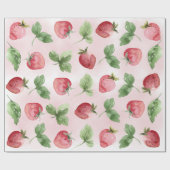 Roze Aardbeieninpakpapier Cadeaupapier (Vlak)