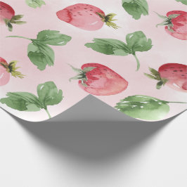 Roze Aardbeieninpakpapier Cadeaupapier