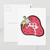 Roze aardbeienkool briefkaart (Voorkant / Achterkant)