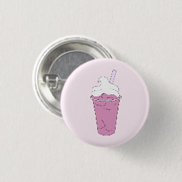 Roze aardbeienmelk - Pin-up ronde badge Button 3,2 Cm