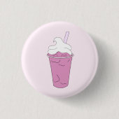 Roze aardbeienmelk - Pin-up ronde badge Ronde Button 3,2 Cm (Voorkant)