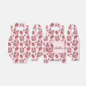 Roze aardbeienmelkpatroon bedankdoosjes (Uitgevouwen)