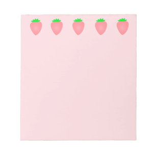 Roze Aardbeienpatronen Baby shower Zomer 2025 Notitieblok