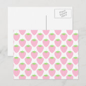  roze aardbeienpatroon. briefkaart (Voorkant / Achterkant)
