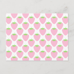 roze aardbeienpatroon. briefkaart