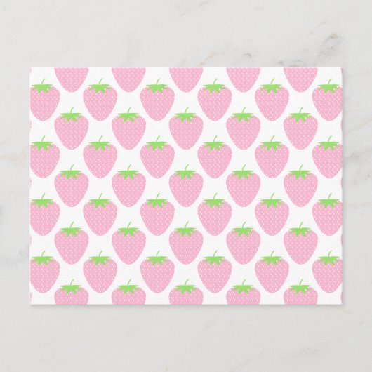  roze aardbeienpatroon. briefkaart (Voorkant)