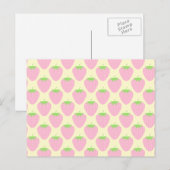 Roze aardbeienpatroon. briefkaart (Voorkant / Achterkant)