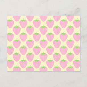 Roze aardbeienpatroon. briefkaart