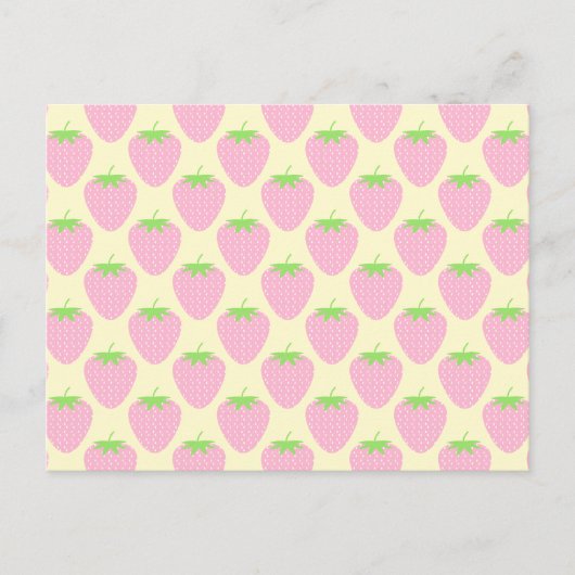 Roze aardbeienpatroon. briefkaart (Voorkant)
