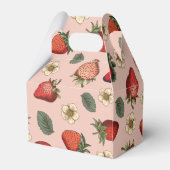 Roze Aardbeienpatroon Favorietendoos Bedankdoosjes (Achterkant)
