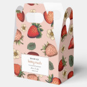 Roze Aardbeienpatroon Favorietendoos Bedankdoosjes (Geopend)