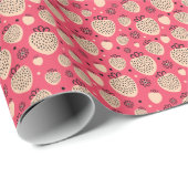 Roze aardbeienpatroon: naadloos zoet ontwerp cadeaupapier (Rol Hoek)
