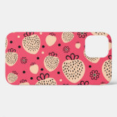 Roze aardbeienpatroon: naadloos zoet ontwerp Case-Mate iPhone case (Achterkant (horizontaal))