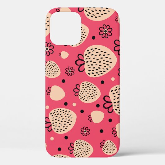 Roze aardbeienpatroon: naadloos zoet ontwerp Case-Mate iPhone case (Achterkant)