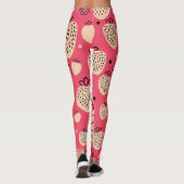 Roze aardbeienpatroon: naadloos zoet ontwerp leggings (Achterkant)