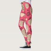 Roze aardbeienpatroon: naadloos zoet ontwerp leggings (Links)