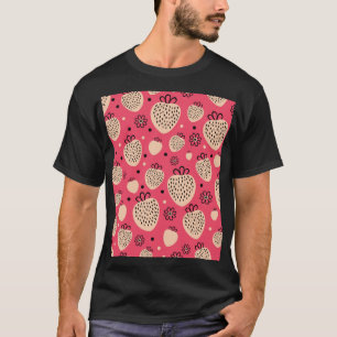 Roze aardbeienpatroon: naadloos zoet ontwerp t-shirt