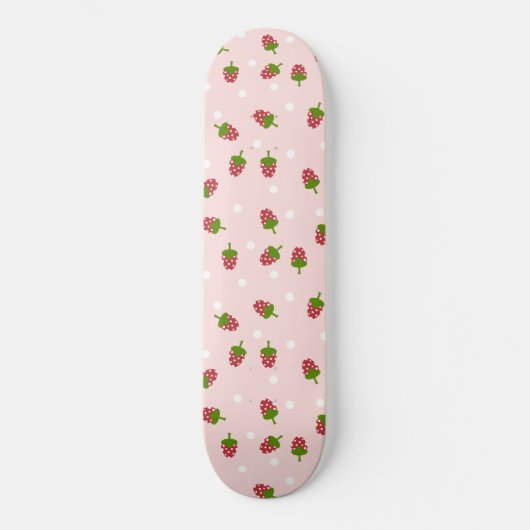 Roze aardbeienpatroongier Kawaii Persoonlijk Skateboard (Voorkant)