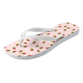 Roze aardbeienpatroongier Kawaii Teenslippers (Schuin)