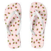 Roze aardbeienpatroongier Kawaii Teenslippers (Voetbed)