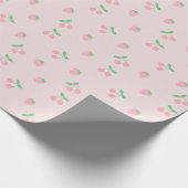  roze aardbeienplant esthetisch patroon cadeaupapier (Hoek)