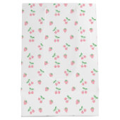  roze aardbeienplant esthetisch patroon medium cadeauzakje (Achterkant)