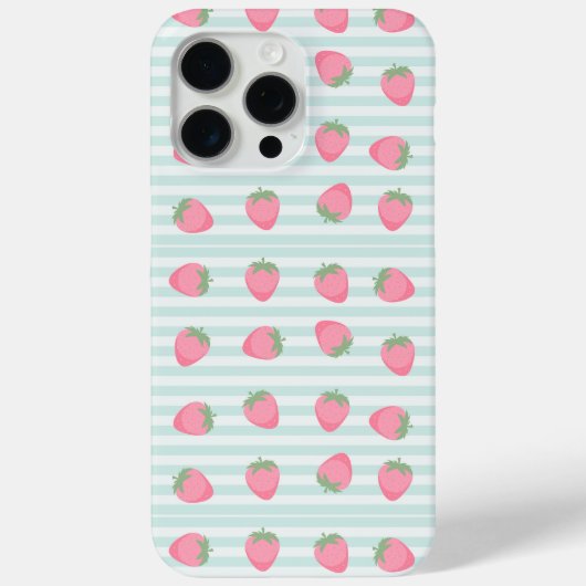 Roze aardbeienstrepen Case-Mate iPhone case (Achterkant)