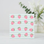 Roze aardbeienstrepen kaart (Staand voorkant)