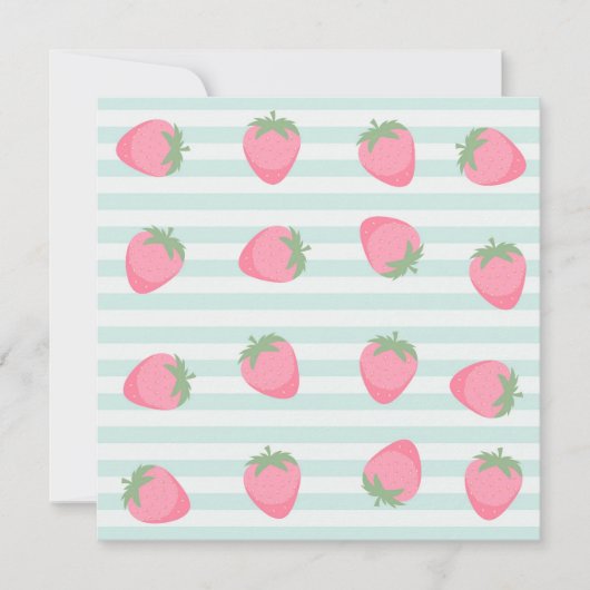 Roze aardbeienstrepen kaart (Voorkant)