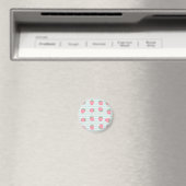 Roze aardbeienstrepen magneet (Insitu (Vaatwasser))