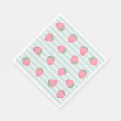 Roze aardbeienstrepen servet (Hoek)