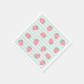 Roze aardbeienstrepen servet (Hoek)