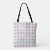 Roze aardbeienstrepen tote bag (Achterkant)