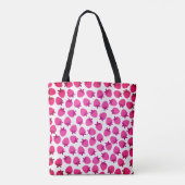 roze aardbeienveld zomer natuur fruit initiaal tote bag (Achterkant)