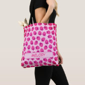 roze aardbeienveld zomer natuur fruit initiaal tote bag (Dichtbij)