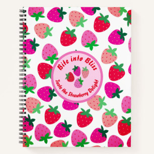 roze aardbeienveld zomerbakkerij natuur fruit notitieboek