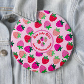 roze aardbeienveld zomerbakkerij natuur fruit ronde button 6,0 cm (In situ)