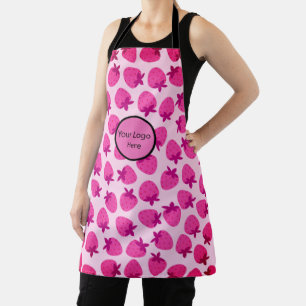 roze aardbeienveld zomerbakkerij natuur fruit schort