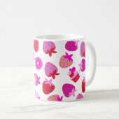 roze aardbeienveld zomertropisch initiaal koffiemok (Voorkant rechts)