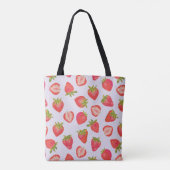 Roze aardbeimotief tote bag (Achterkant)