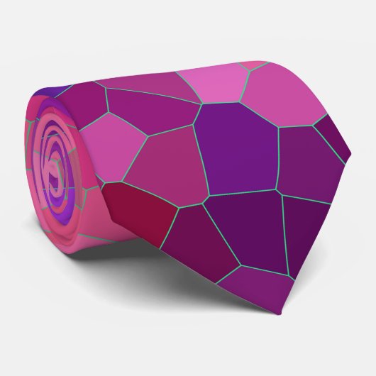 Roze aardbeimozaïekpatroon stropdas (Opgerold)