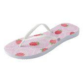 Roze aardbeiroze Teenslippers (Schuin)