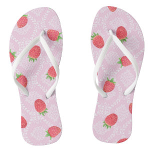 Roze aardbeiroze Teenslippers