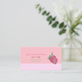 Roze aardbeivormig ontwerp en Logo Visitekaartje (Staand voorkant)