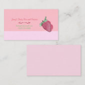 Roze aardbeivormig ontwerp en Logo Visitekaartje (Voorkant / Achterkant)