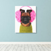 roze aardkorven in Brussel Canvas Afdruk (Insitu (Houten vloer))