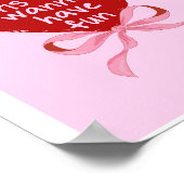 Roze Aas Van Harten Esthetische Girly Art Wall Poster (Hoek)